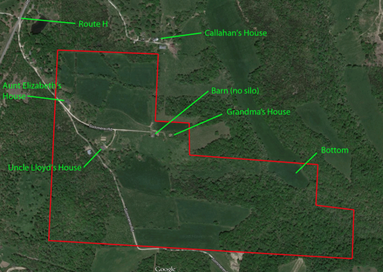 Modern picture with correct property lines. (click to enlarge)